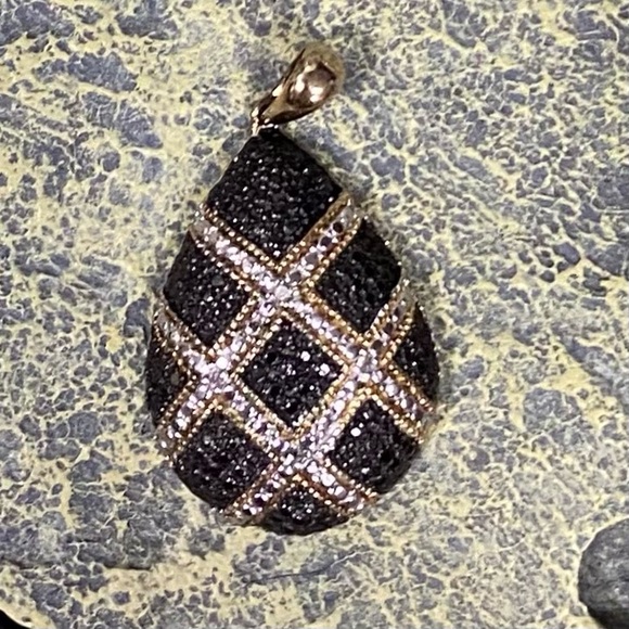 Vintage 925 Silver multicoloured marcasite pendant. Used. - Picture 2 of 3